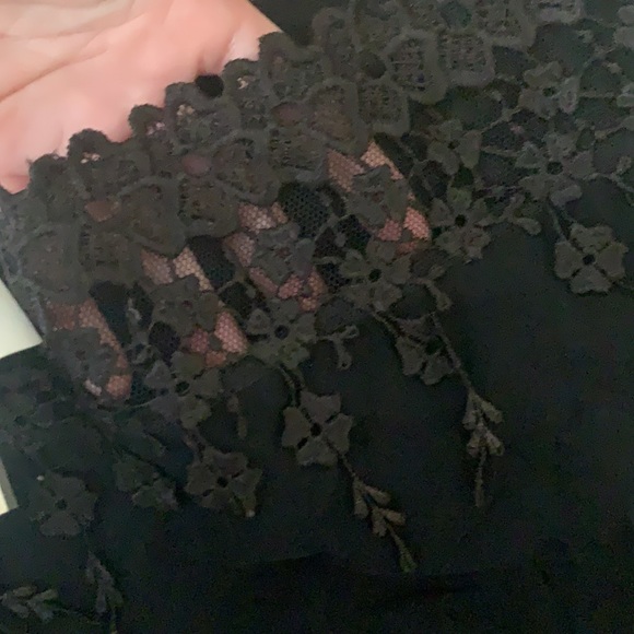 VINTAGE BETSEY JOHNSON BLACK SILK LACE ASYMMETRICAL MINI MIDI SKIRT XS S 4 NWT - Picture 3 of 9